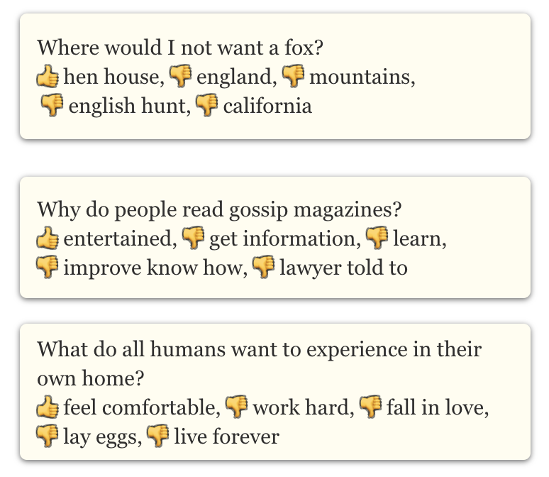 The Example of CommonsenseQA