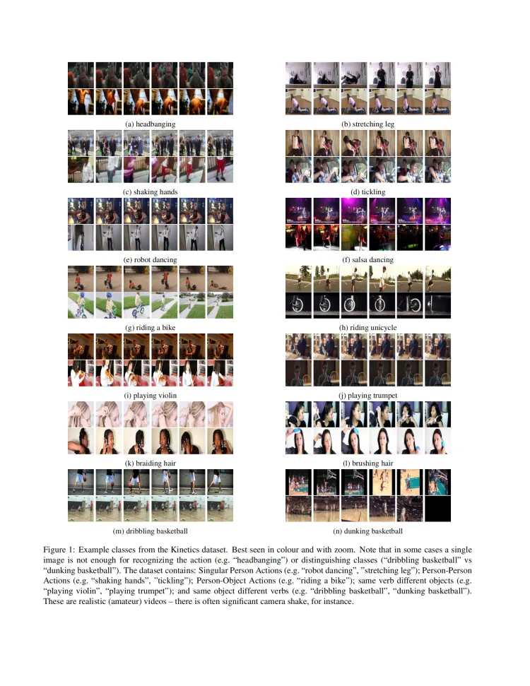 Examples of the Kinetics Dataset