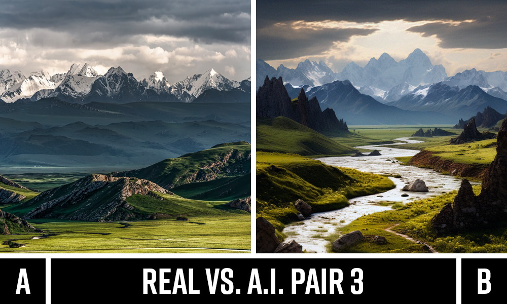Real photo vs AI-generated photo