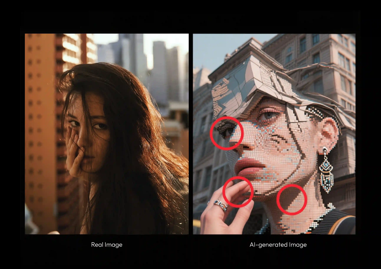 Real image vs AI-generated image