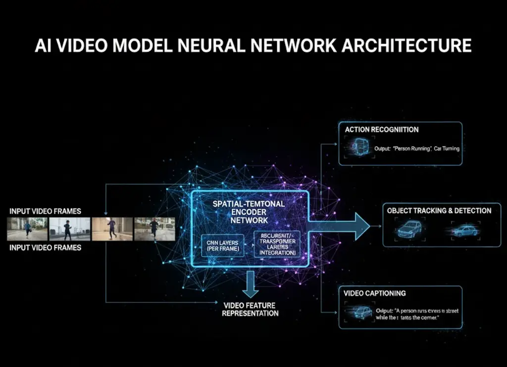 Illustration of how video models process motion through deep learning