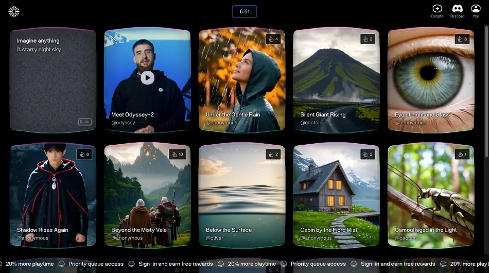 Explore interactive AI videos showcasing the platform's creative capabilities