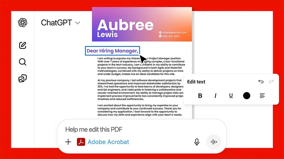 Edit and customize PDFs instantly with ChatGPT and Adobe Acrobat