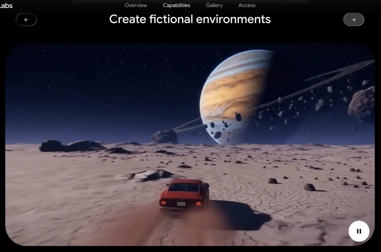 "A rugged alien landscape with traversable terrain and reactive dust physics" [3]